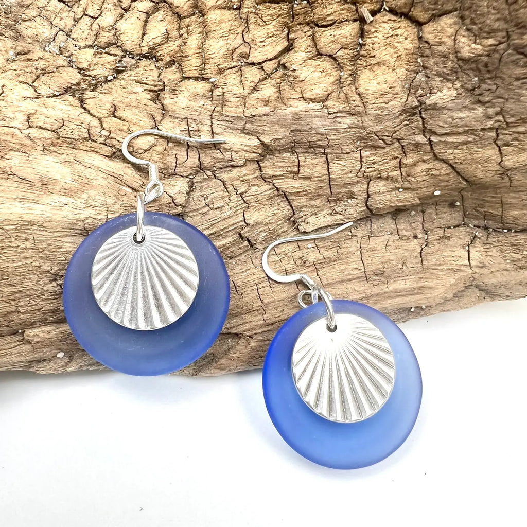 Cultured Glass with Sunburst Earrings