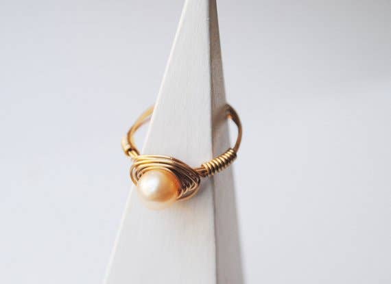 Gold Pearl Nest Style Ring