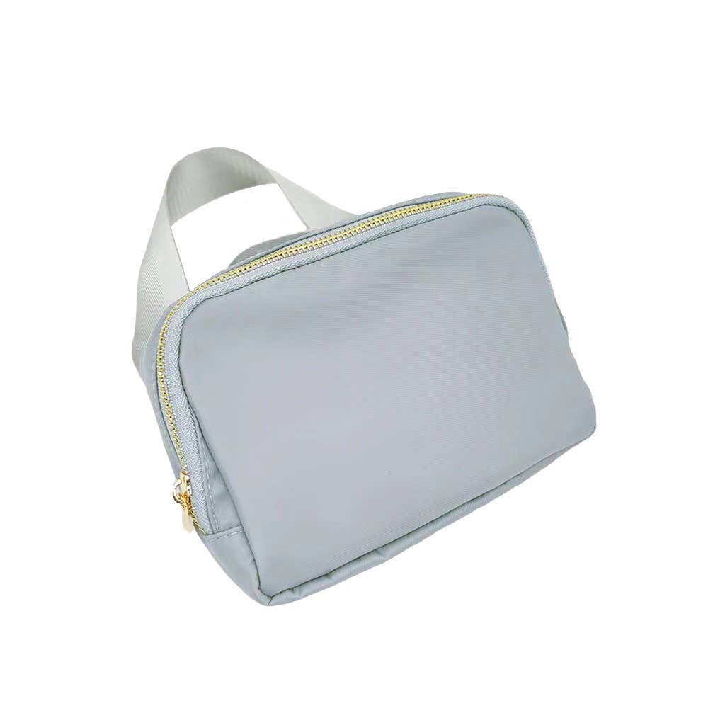 Pastel Waist Bag with Gold Zippers