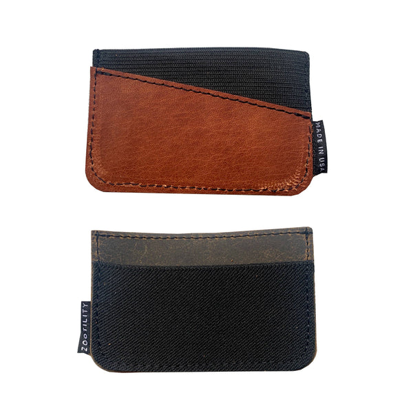 Leather Single Wallet: Black