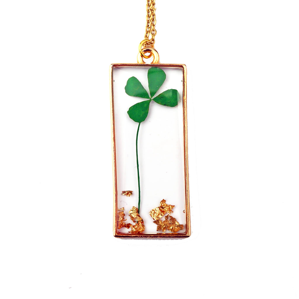 Four Leaf Clover Necklace - Gold Leaf