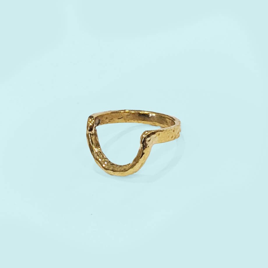 Recycled Brass Hammered Ring by Swahili Coast