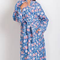 Sevya Long Graphic Print Kimono Robes