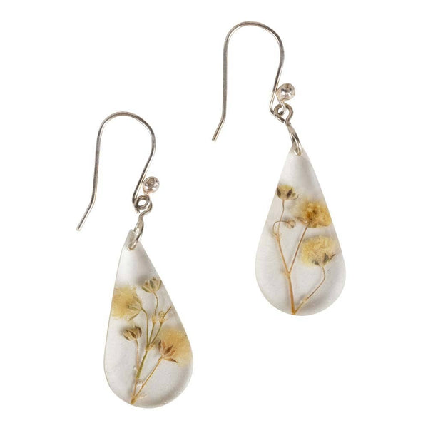 White Rain Flower Earrings